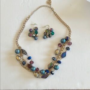 Erica Lyons 18 to 21 inch Necklace with Pierced Earrings